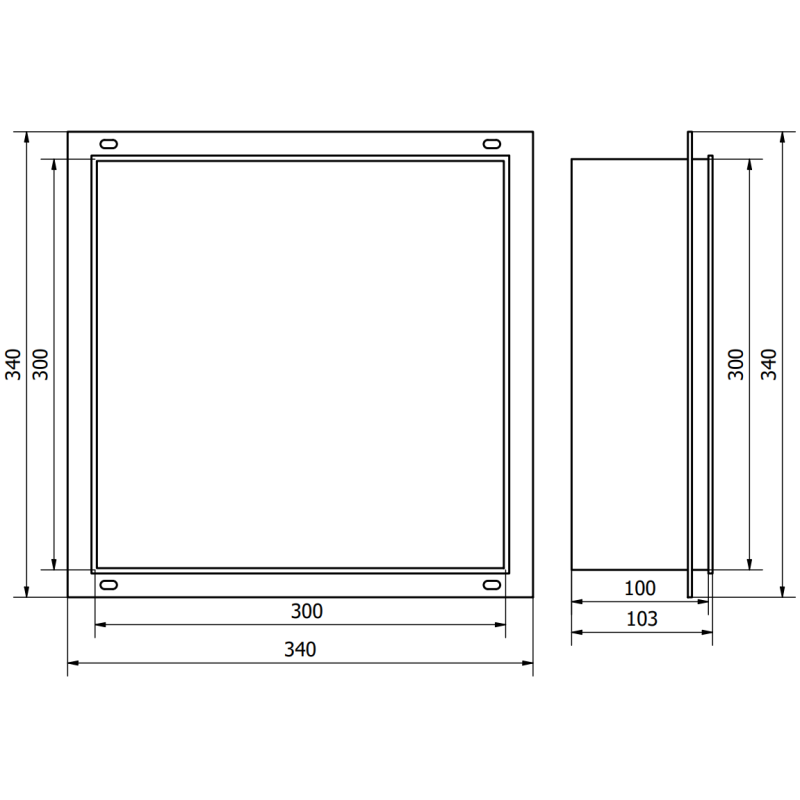Mexen X-Wall-NR étagère encastrée sans rebord 30 x 30 cm, blanche - 1921303010
