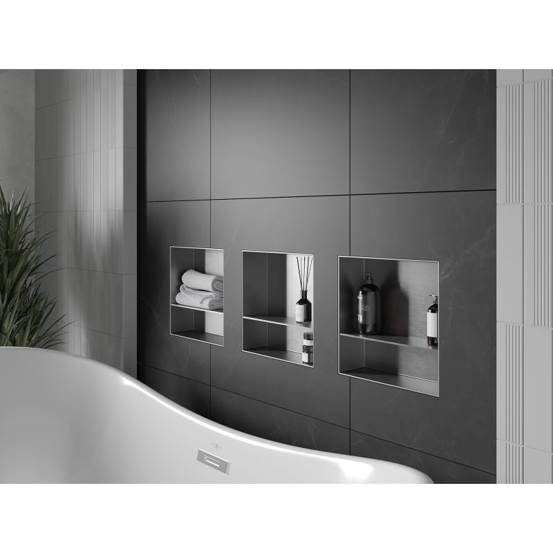 Mexen X-Wall-NR sisseehitatud riiul ilma ääreta, riiuliga 30 x 30 cm, inox - 1911303010S