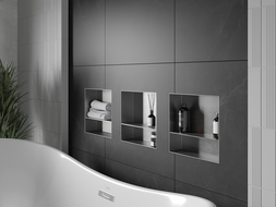 Mexen X-Wall-NR półka wnękowa bez kołnierza z półką 30 x 30 cm, inox - 1911303010S