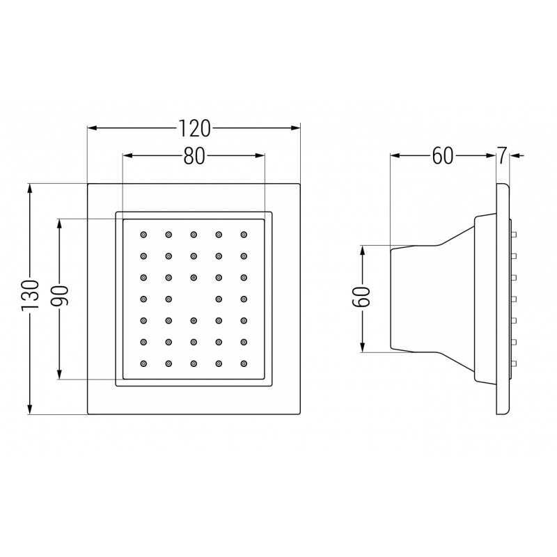Mexen recessed side nozzle, graphite - 79365-66