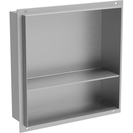 Mexen X-Wall-NR nisvak zonder flens met plank 30 x 30 cm, inox - 1911303010S