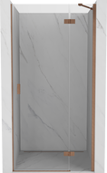 Mexen Mist-H desna zakretna tuš vrata 75 cm, prozirna, brušena bakar - 8A5-075-000-65-00-P