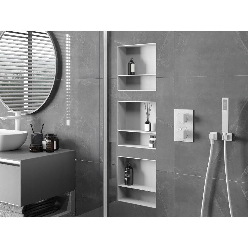 Mexen X-Wall-NR Nischenregal ohne Rand mit Regal 30 x 30 cm, weiß - 1921303010S