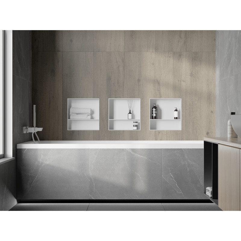 Mexen X-Wall-NR estante empotrado sin reborde con estante de 30 x 30 cm, blanco - 1921303010S