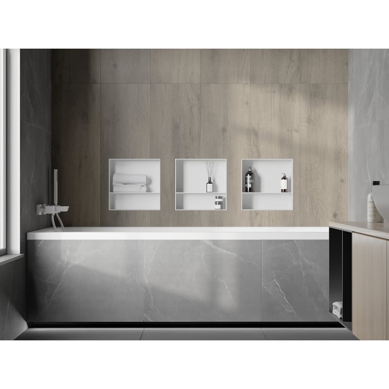 Mexen X-Wall-NR mensola ad incasso senza bordo con ripiano 30 x 30 cm, bianca - 1921303010S