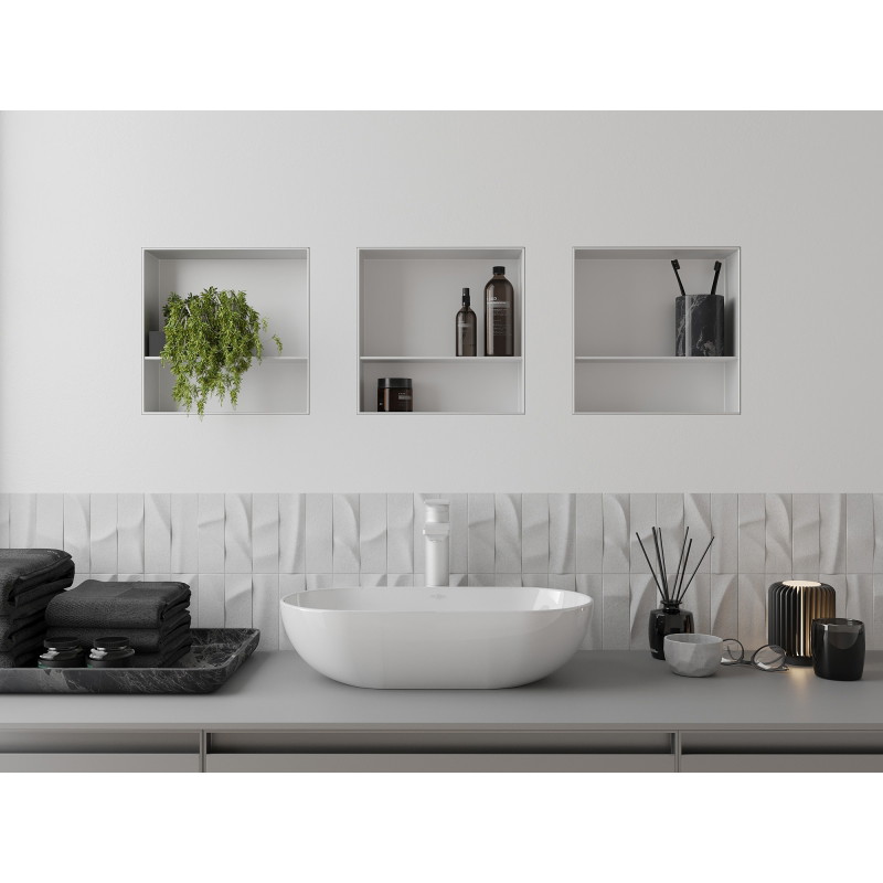 Mexen X-Wall-NR niche plank zonder rand met een plank van 30 x 30 cm, wit - 1921303010S