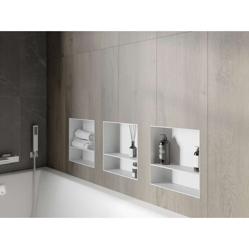 Mexen X-Wall-NR Nischenregal ohne Blende mit Regal 30 x 30 cm, weiß - 1921303010S