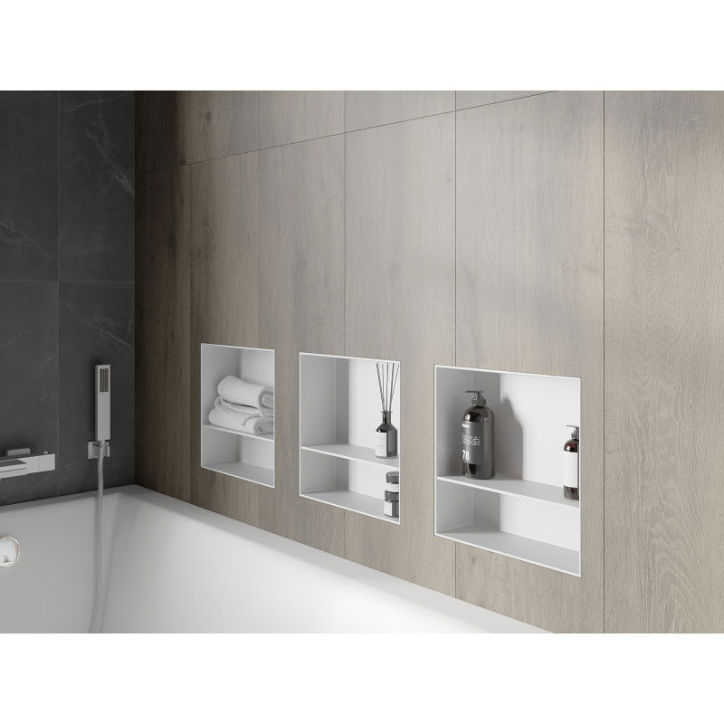 Mexen X-Wall-NR Nischenregal ohne Rand mit Regal 30 x 30 cm, weiß - 1921303010S