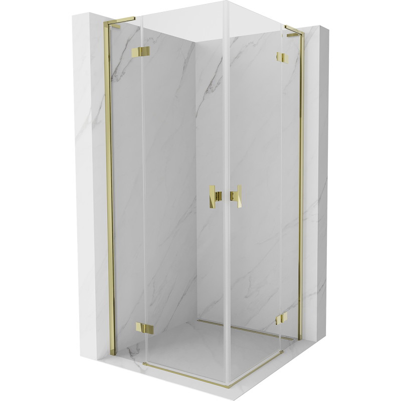 Mexen Mist-H L Duo pöörduks hotellistic kabin 105 x 105 cm, läbipaistev, kuldne - 8A5L-105L-105P-50-00