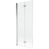Mexen Mist badkuipscherm 2-delig links 80 x 150 cm, transparant, chroom - 8A9-080-002-01-00-L