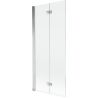 Mexen Mist paravan za kadu s dvostrukim krilom lijevi 80 x 150 cm, proziran, krom - 8A9-080-002-01-00-L