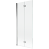 Mexen Mist parawan nawannowy 2-skrzydłowy lewy 80 x 150 cm, transparent, chrom - 8A9-080-002-01-00-L