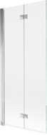 Mexen Mist badkuipscherm 2-delig links 80 x 150 cm, transparant, chroom - 8A9-080-002-01-00-L