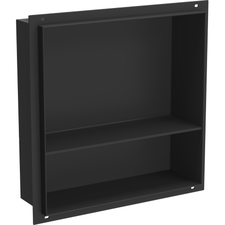 Mexen X-Wall-NR prateleira embutida sem flange com prateleira 30 x 30 cm, preta - 1971303010S