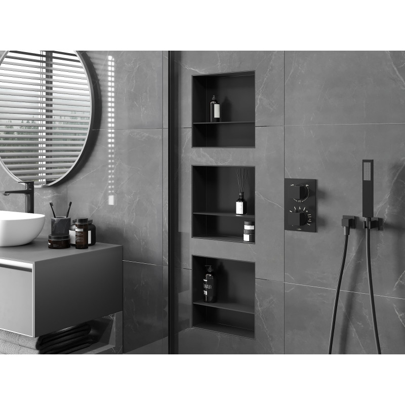 Mexen X-Wall-NR nis van legplank zonder flens met plank 30 x 30 cm, zwart - 1971303010S
