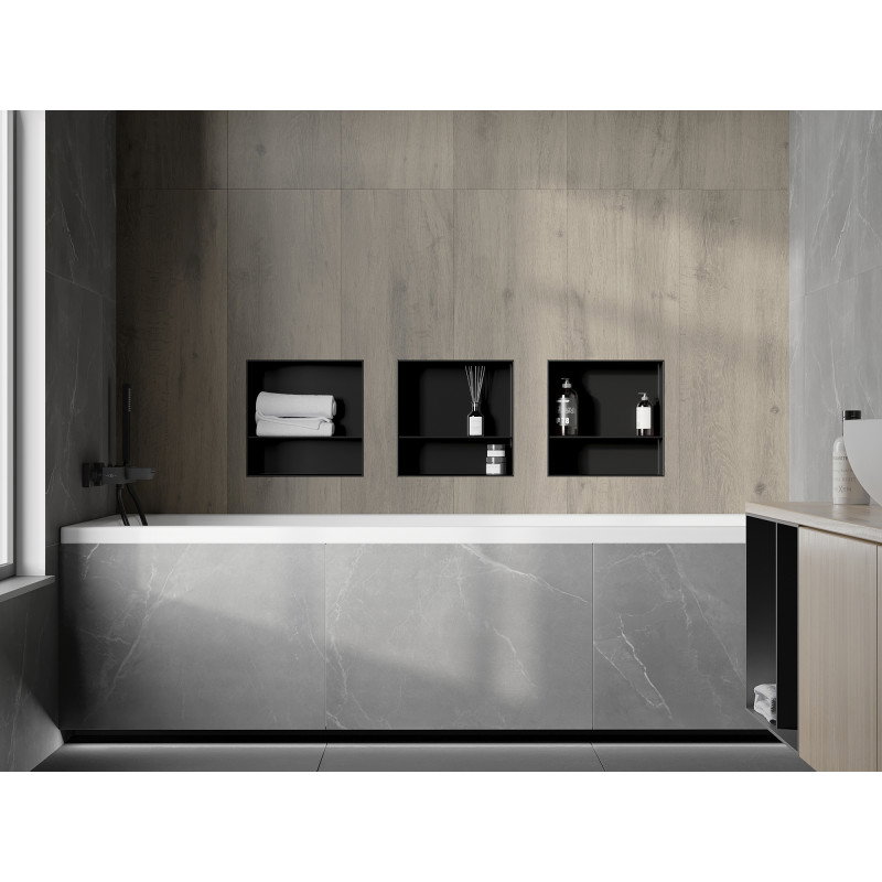 Mexen X-Wall-NR εσοχή χωρίς περίβλημα με ράφι 30 x 30 cm, μαύρη - 1971303010S