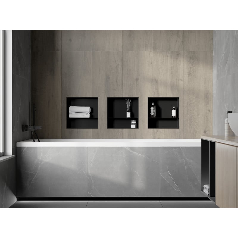 Mexen X-Wall-NR estante de nicho sin reborde con estante de 30 x 30 cm, negro - 1971303010S