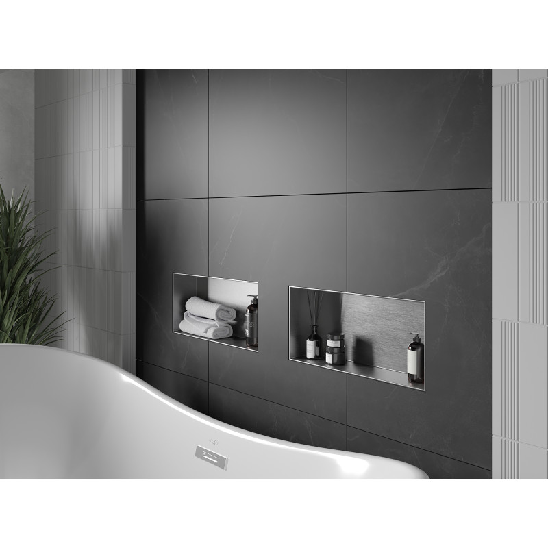 Mexen X-Wall-NR estante empotrado sin brida 45 x 20 cm, inox - 1911452010