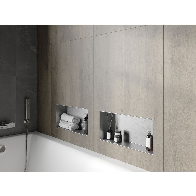 Mexen X-Wall-NR nišas plaukts bez atloka 45 x 20 cm, inox - 1911452010