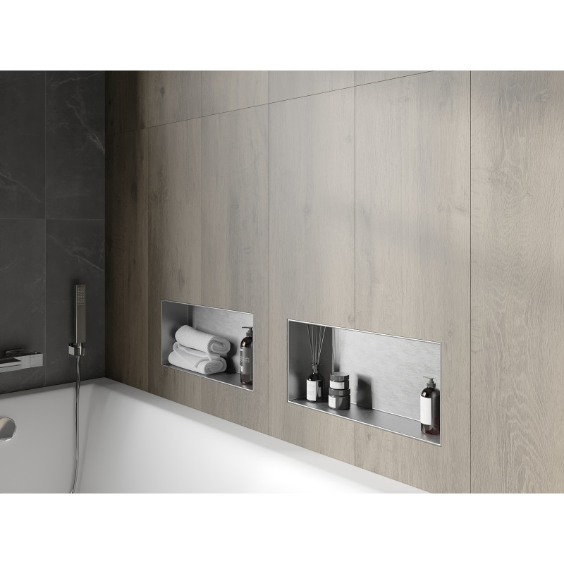 Mexen X-Wall-NR nisplank zonder flens 45 x 20 cm, inox - 1911452010
