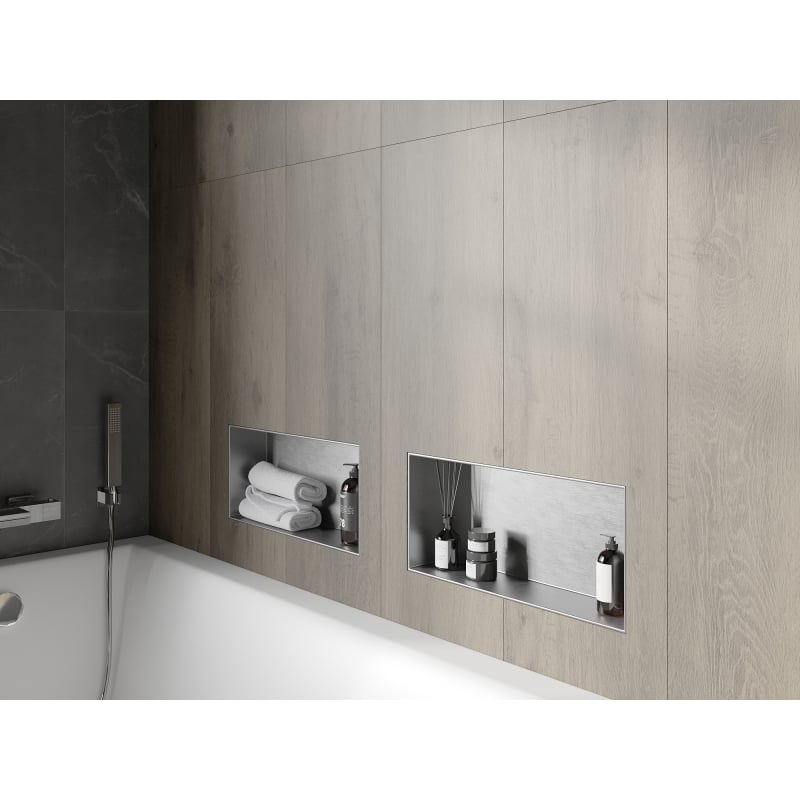 Mexen X-Wall-NR udubljena polica bez okvira 45 x 20 cm, inox - 1911452010