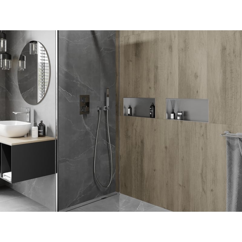 Mexen X-Wall-NR udubljena polica bez okvira 45 x 20 cm, inox - 1911452010
