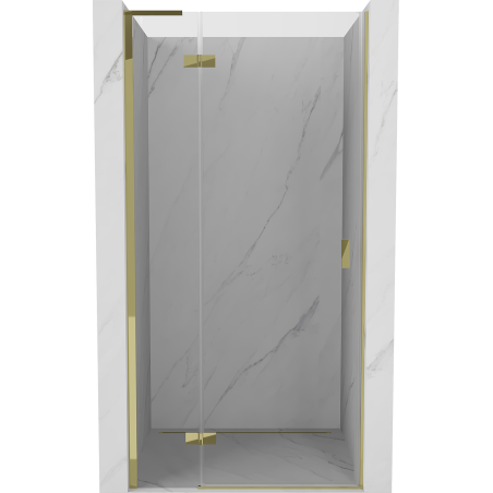 Mexen Mist-H L Duschwand Tür, schwenkbar links 85 cm, transparent, gold - 8A5L-085-000-50-00-L