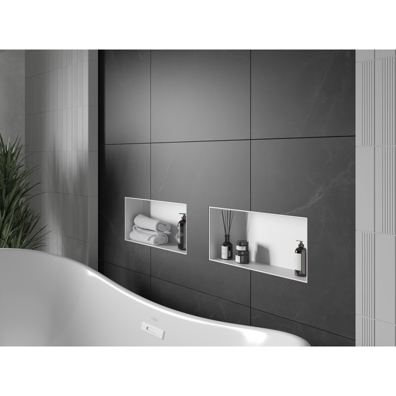 Mexen X-Wall-NR Einbauregal ohne Flansch 45 x 20 cm, weiß - 1921452010