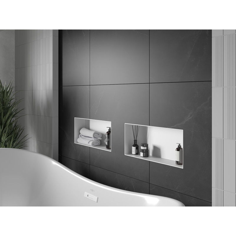 Mexen X-Wall-NR étagère encastrée sans rebord 45 x 20 cm, blanche - 1921452010