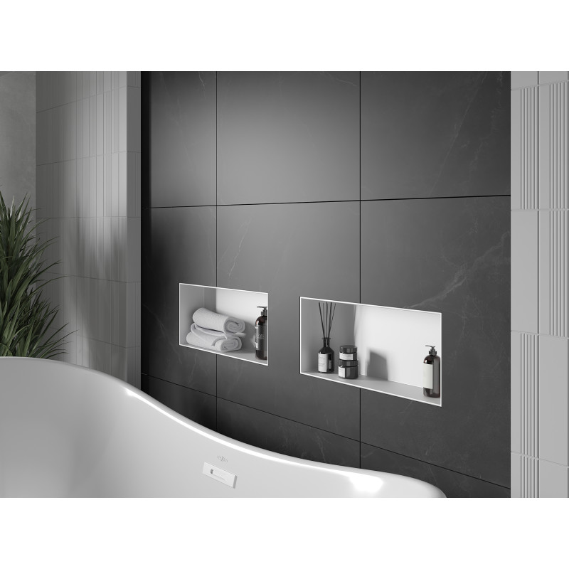 Mexen X-Wall-NR nisshelf zonder flens 45 x 20 cm, wit - 1921452010