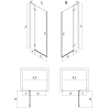 Mexen Mist-H L Duschtür, schwenkbar, links, 85 cm, transparent, gold gebürstet - 8A5L-085-000-55-00-L