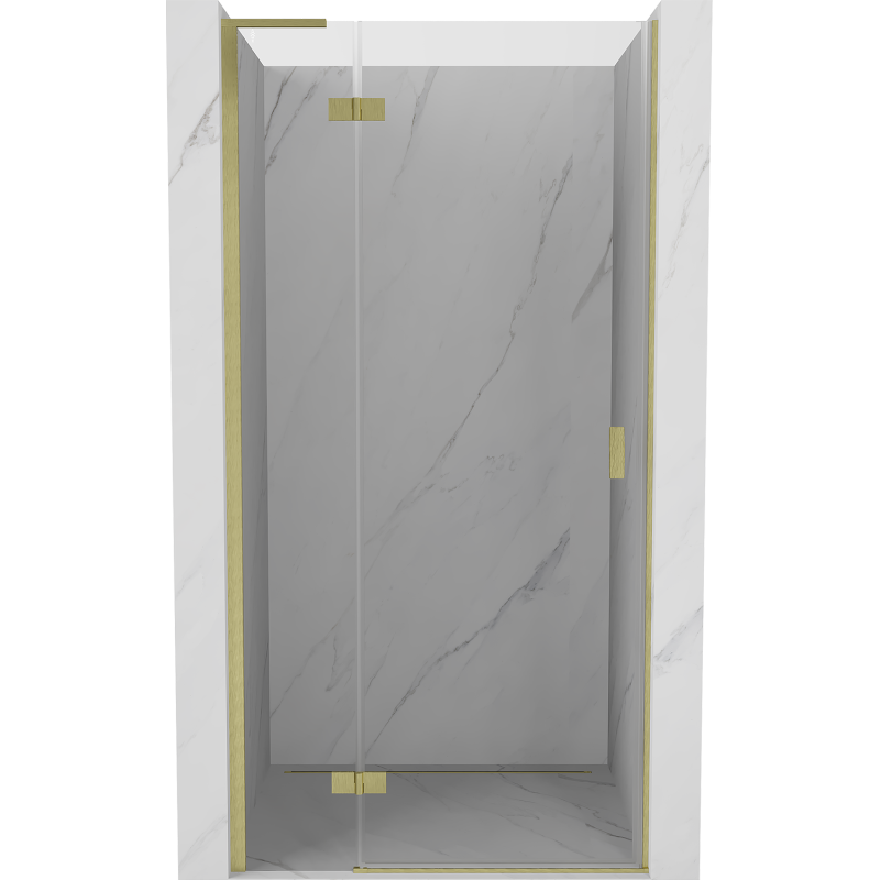 Mexen Mist-H L Duschtür, schwenkbar, links, 85 cm, transparent, gold gebürstet - 8A5L-085-000-55-00-L