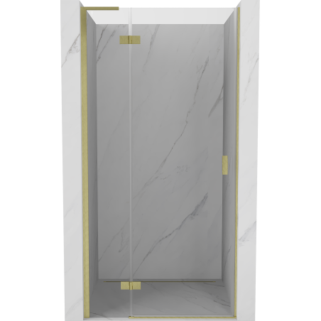 Mexen Mist-H L Duschtür, schwenkbar, links, 85 cm, transparent, gold gebürstet - 8A5L-085-000-55-00-L