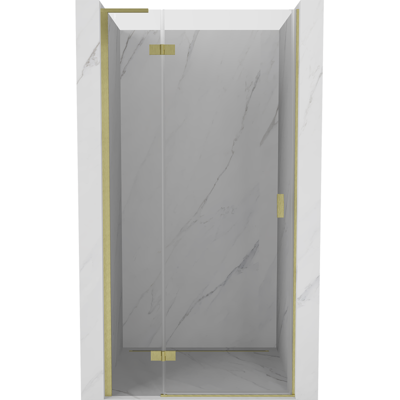 Mexen Mist-H L puerta de ducha abatible izquierda 90 cm, transparente, dorado cepillado - 8A5L-090-000-55-00-L