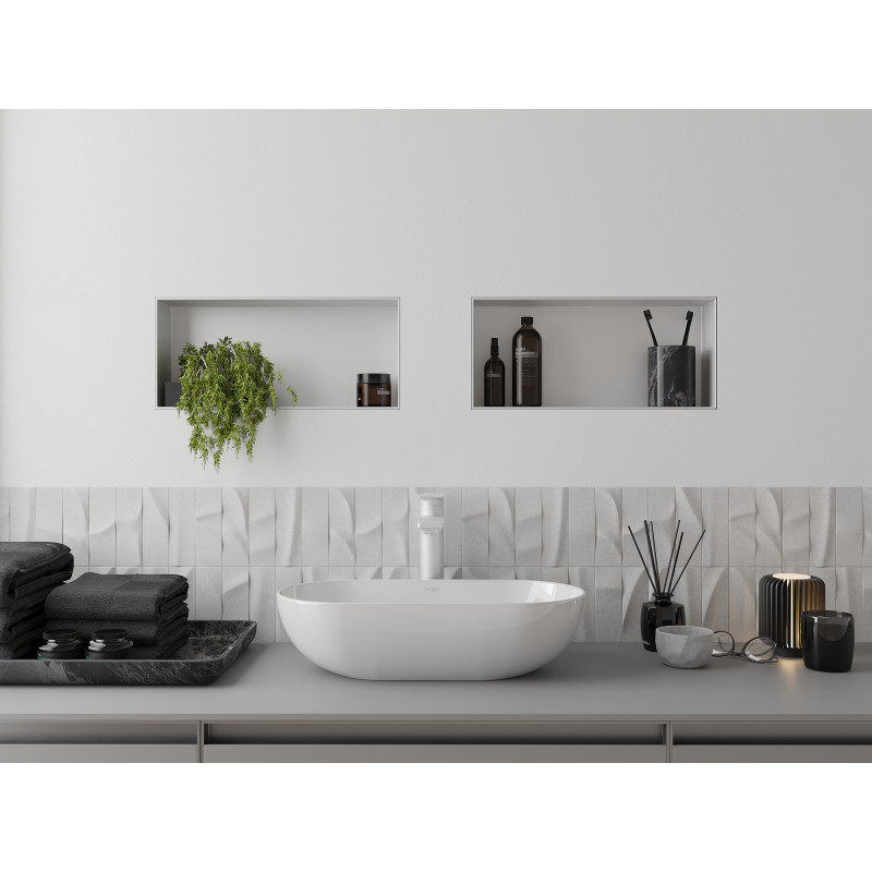 Mexen X-Wall-NR estante empotrado sin reborde 45 x 20 cm, blanco - 1921452010