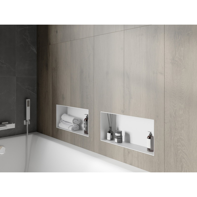 Mexen X-Wall-NR Einbauregal ohne Flansch 45 x 20 cm, weiß - 1921452010