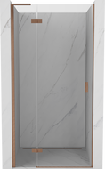 Mexen Mist-H L lijeva preklopna tuš vrata 70 cm, prozirna, brušena bakra - 8A5L-070-000-65-00-L