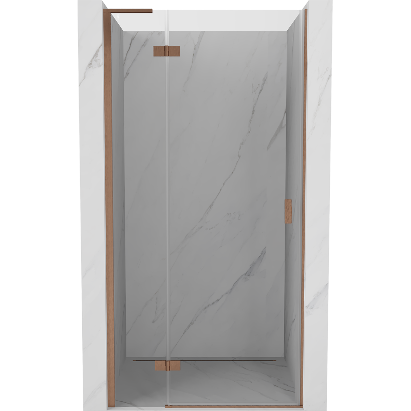 Mexen Mist-H L left-handed shower door 85 cm, transparent, brushed copper - 8A5L-085-000-65-00-L