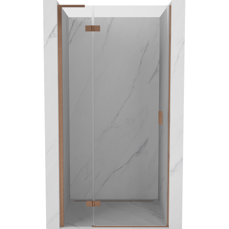 Mexen Mist-H L left hinged shower door 90 cm, transparent, brushed copper - 8A5L-090-000-65-00-L