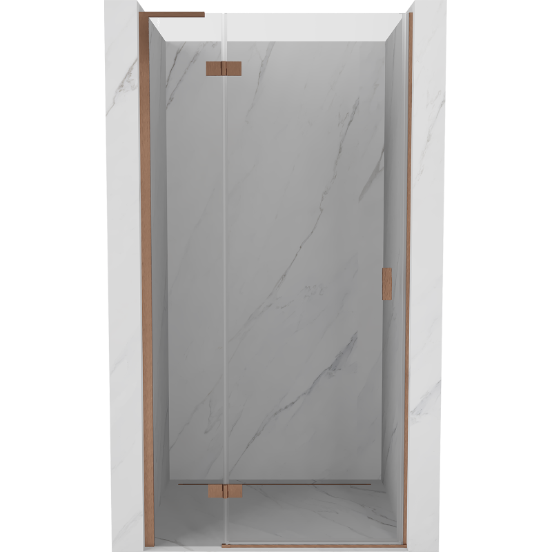 Mexen Mist-H L drzwi prysznicowe uchylne lewe 115 cm, transparent, miedź szczotkowana - 8A5L-115-000-65-00-L