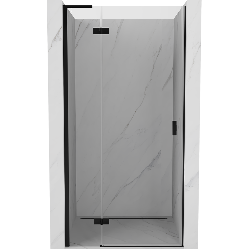 Mexen Mist-H L Left Hinged Shower Door 80 cm, Transparent, Black - 8A5L-080-000-70-00-L