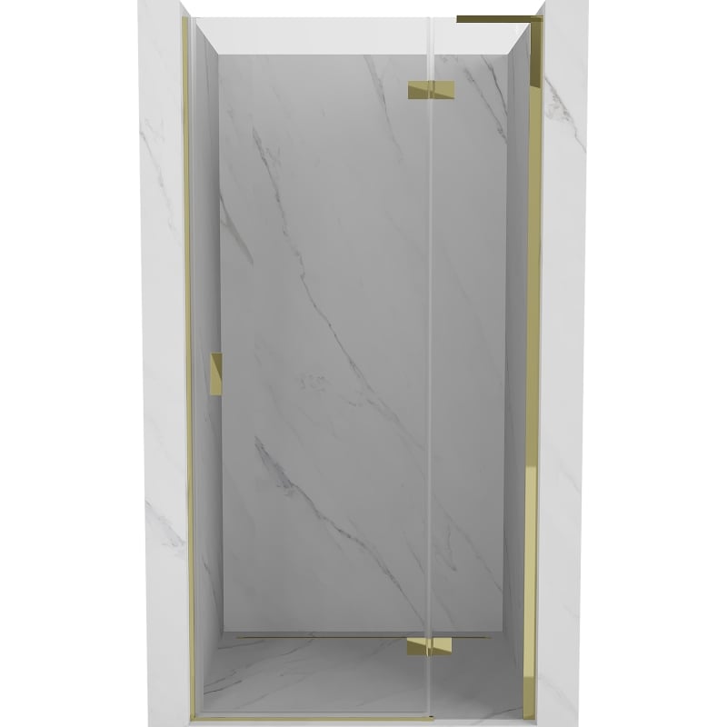 Mexen Mist-H L desna staklena vrata za tuš, zakretna, 75 cm, prozirna, zlatna - 8A5L-075-000-50-00-P