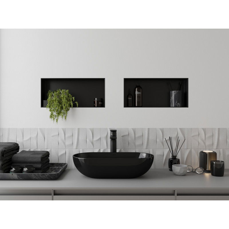 Mexen X-Wall-NR recessed shelf without flange 45 x 20 cm, black - 1971452010