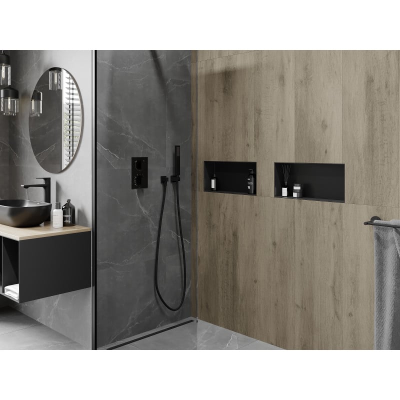 Mexen X-Wall-NR étagère encastrée sans rebord 45 x 20 cm, noire - 1971452010