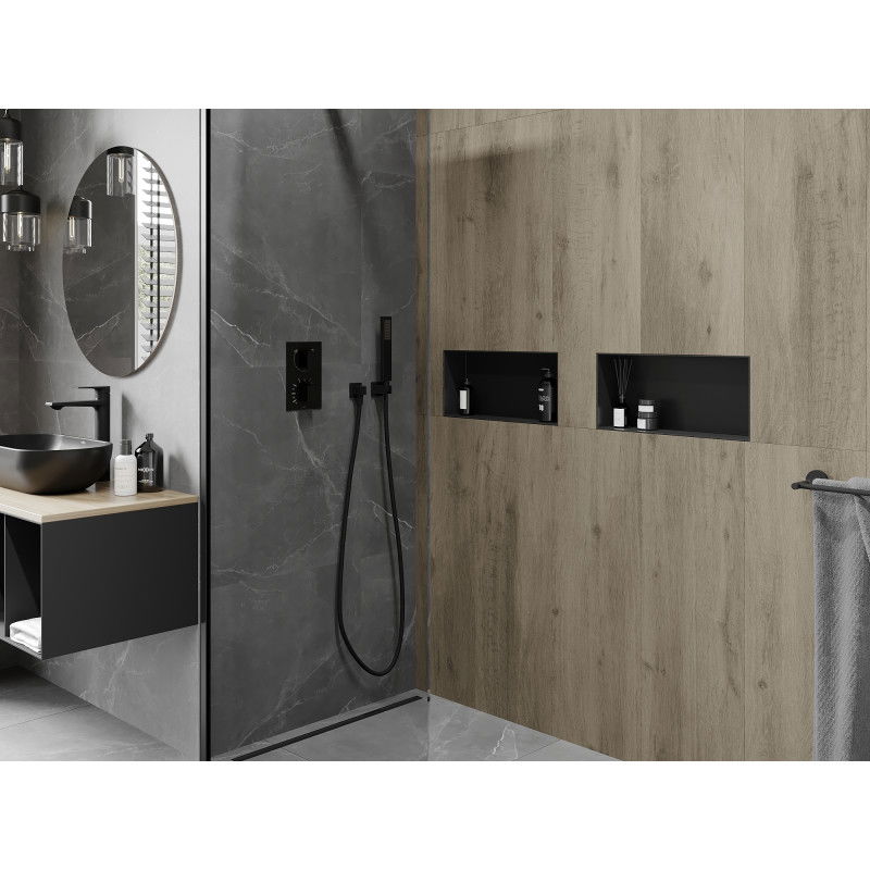 Mexen X-Wall-NR Nischeregal ouni Flansch 45 x 20 cm, schwaarz - 1971452010