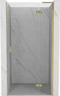 Mexen Mist-H L 70 cm Right Hinged Shower Door, Transparent, Brushed Gold - 8A5L-070-000-55-00-P