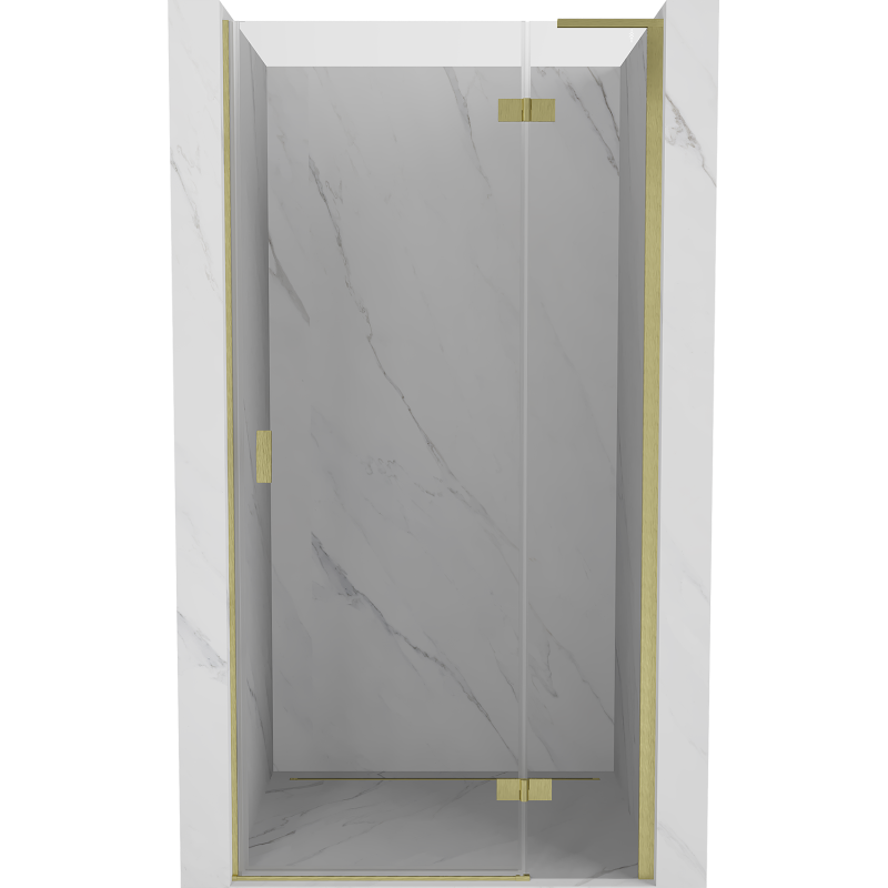 Mexen Mist-H L Duschtür rechts 80 cm, transparent, gebürstetes Gold - 8A5L-080-000-55-00-P