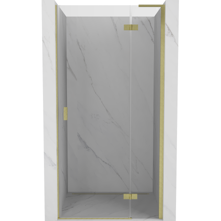 Mexen Mist-H L Duschtür rechts 80 cm, transparent, gebürstetes Gold - 8A5L-080-000-55-00-P
