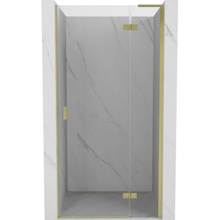 Mexen Mist-H L right hinged shower door 80 cm, transparent, brushed gold - 8A5L-080-000-55-00-P