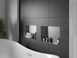 Mexen X-Wall-NR mensola ad incasso senza cornice 45 x 30 cm, inox - 1911453010